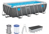 BESTWAY Steel Pro Max Splashview Komplett-Set 488 x 244 x 122 cm, mit Filterpumpe 561MB
