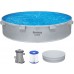 BESTWAY Tanx Stahlwandpool Set mit Filterpumpe 305 x 61 cm, grau, rund 561RW