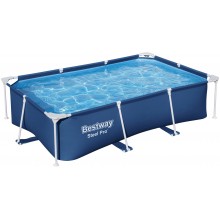 BESTWAY Steel Pro Frame Pool 259 x 170 x 61 cm, ohne Pumpe, eckig, blau 56403