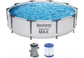 BESTWAY Steel Pro Max Frame Pool 305 x 76 cm, Set mit Filterpumpe 56408