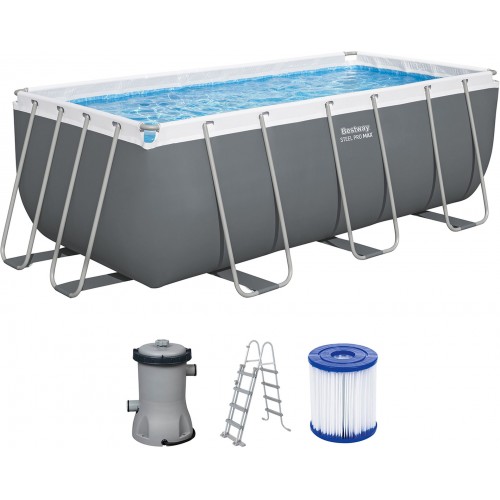BESTWAY Power Steel Frame Pool-Set 412 x 201 x 122 cm, mit Filterpumpe 56456