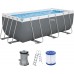 BESTWAY Power Steel Frame Pool-Set 412 x 201 x 122 cm, mit Filterpumpe 56456