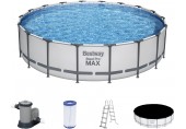 BESTWAY Steel Pro Max Frame Pool 549 x 122 cm, Komplett-Set mit Filterpumpe 56462