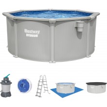 BESTWAY Hydrium Stahlwandpool Komplett-Set 300 x 120 cm, mit Sandfilteranlage 56566