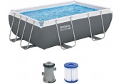 BESTWAY Power Steel Frame Pool 282 x 196 x 84 cm, Set mit Filterpumpe 56629