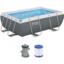 BESTWAY Power Steel Frame Pool 282 x 196 x 84 cm, Set mit Filterpumpe 56629