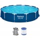 BESTWAY Steel Pro Frame Pool 366 x 76 cm, Set mit Filterpumpe 56681