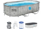 BESTWAY Power Steel Swim Vista Frame Pool 427 x 250 x 100 cm, mit Filterpumpe 56714