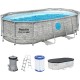 BESTWAY Power Steel Swim Vista Frame Pool 427 x 250 x 100 cm, mit Filterpumpe 56714
