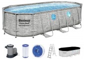 BESTWAY Power Steel Swim Vista Series Frame Pool 549 x 274 x 122 cm, mit Filterpumpe 56716