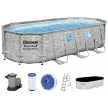 BESTWAY Power Steel Swim Vista Series Frame Pool 549 x 274 x 122 cm, mit Filterpumpe 56716