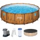 BESTWAY Power Steel Frame Pool Swim Vista Series 488 x 122 cm, mit Filterpumpe 56725