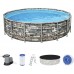 BESTWAY Power Steel Frame Pool 488 x 122 cm, Komplett-Set mit Filterpumpe 56966