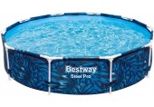 BESTWAY Steel Pro Frame Pool ohne Pumpe, 305 x 66 cm, buntes Zebra-Design 56985