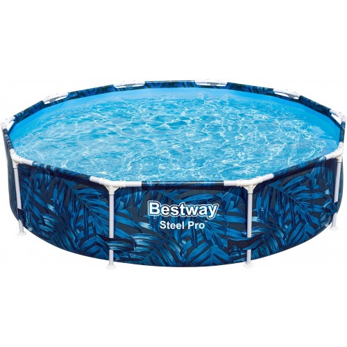 BESTWAY Steel Pro Frame Pool ohne Pumpe, 305 x 66 cm, buntes Zebra-Design 56985