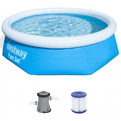 BESTWAY Fast Set Pool 244 x 66 cm, mit Filterpumpe 57268