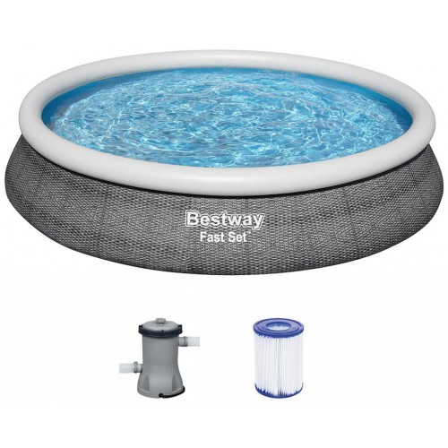 BESTWAY Fast Set Pool 457 x 84 cm, mit Filterpumpe 57313