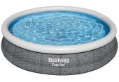 BESTWAY Fast Set Aufstellpool 366 x 76 cm, ohne Pumpe, Rattan-Optik 57443