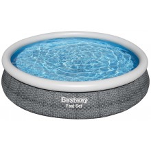 BESTWAY Fast Set Aufstellpool 366 x 76 cm, ohne Pumpe, Rattan-Optik 57443