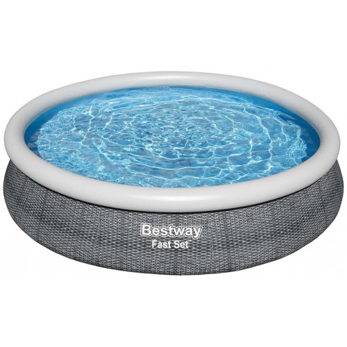 BESTWAY Fast Set Aufstellpool 366 x 76 cm, ohne Pumpe, Rattan-Optik 57443