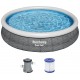 BESTWAY Fast Set Pool 366 x 76 cm, mit Filterpumpe, Rattan-Optik 57445