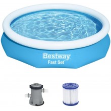 BESTWAY Fast Set Aufstellpool-Set 305 x 66 cm, mit Filterpumpe, blau 57458