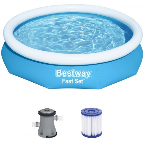 BESTWAY Fast Set Aufstellpool-Set 305 x 66 cm, mit Filterpumpe, blau 57458