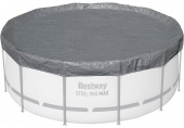 BESTWAY Winterfeste Premium Abdeckplane 370 cm, grau, rund 58949