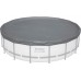 BESTWAY Winterfeste Premium Abdeckplane 493 cm, grau, rund 58952