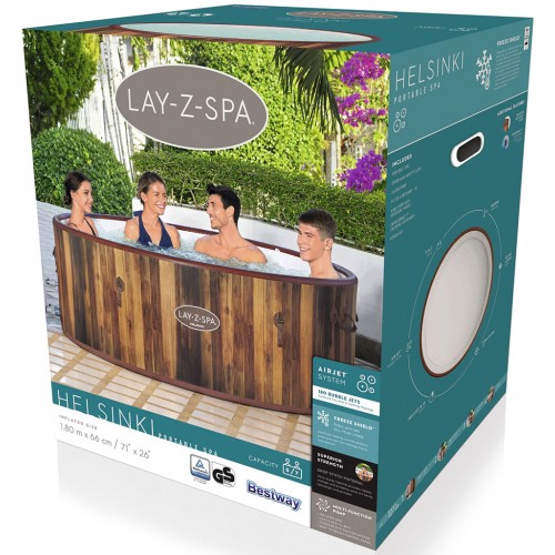 B-WARE!! BESTWAY Lay-Z-Spa Helsinki AirJet Whirlpool, 180 x 66 cm, 5-7 Personen 60025
