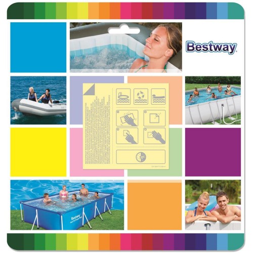 BESTWAY Wasserfeste, selbstklebende Reparaturflicken, 6,5 x 6,5 cm, 10 Stück 62091