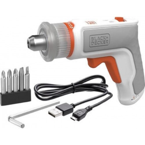 Black & Decker BCRTA01 Akkuschrauber 3,6V/1,5Ah mit Bohrfutter für L-Schlüssel 2 - 5mm