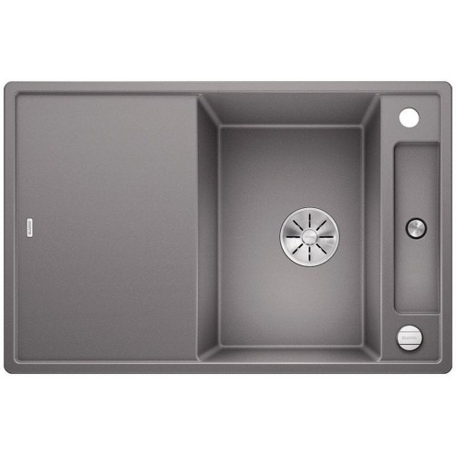 BLANCO AXIA III 45 S Silgranit inkl. Glasschneidbrett alumetallic InFino Ablauf 523185