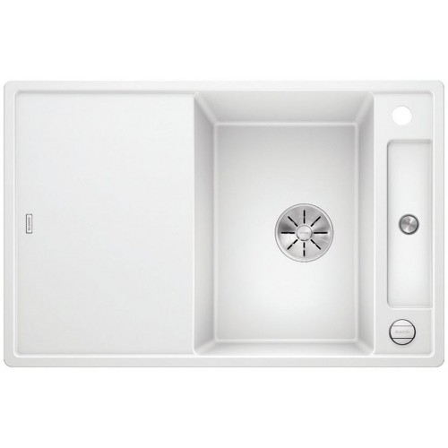 BLANCO AXIA III 45 S-F Silgranit inkl. Holzschneidbrett weiss InFino Ablauf 523196