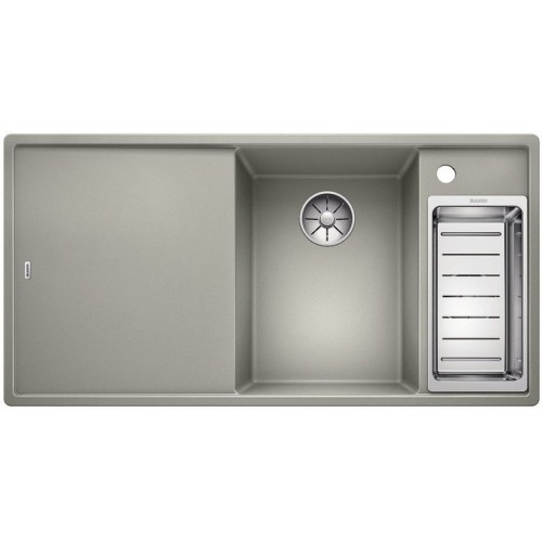 BLANCO AXIA III 6 S Silgranit PuraDur perlgrau Holzschneidbrett InFino Ablauf 523465