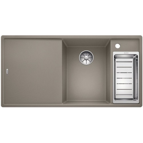BLANCO AXIA III 6 S Silgranit PuraDur tartufo Holzschneidbrett InFino Ablauf 523469
