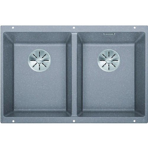 BLANCO SUBLINE 350/350-U Silgranit PuraDur 2 alumetallic InFino Ablauf 523576