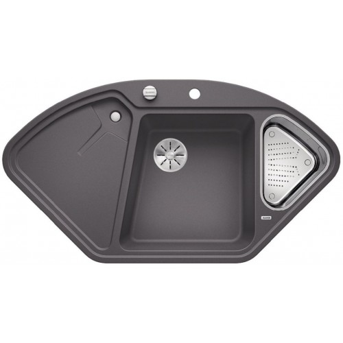 BLANCO DELTA II-F Eck-Einbau-Spüle Silgranit PuraDur felsgrau InFino Ablauf 523671 BLANCO DELTA II-F Eck-Einbau-Spüle Silgranit PuraDur felsgrau InFino Ablauf 523671