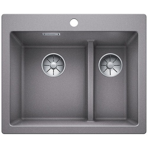 BLANCO PLEON 6 Split Silgranit PuraDur Farbe alumetallic InFino Ablauf 523698