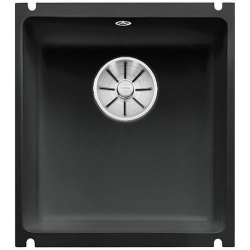 BLANCO SUBLINE 375 U Keramik PuraPlus schwarz InFino Ablauf 523732