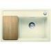 BLANCO ZENAR XL 6 S Compact Silgranit jasmin Holzschneidbrett InFino Ablauf 523769
