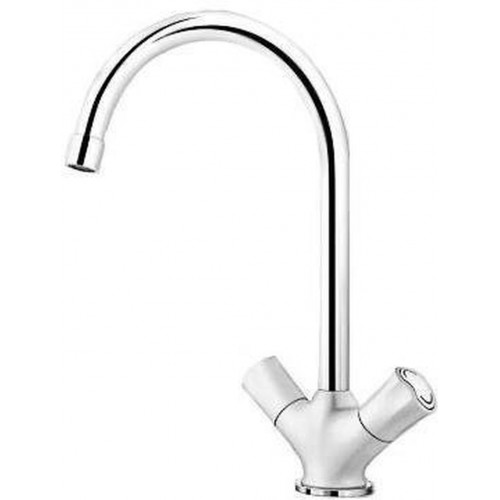 BLANCO Amona SILGRANIT-look Zweigriffarmatur, silgranitweiß/chrom 520772