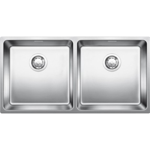 BLANCO ANDANO 400/400-U Edelstahlspüle Seidenglanz mit Zugknopf, rechts 518325