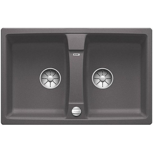 BLANCO Lexa 8 Infino Granitspüle, Exzenterbetätigung, felsgrau 524951