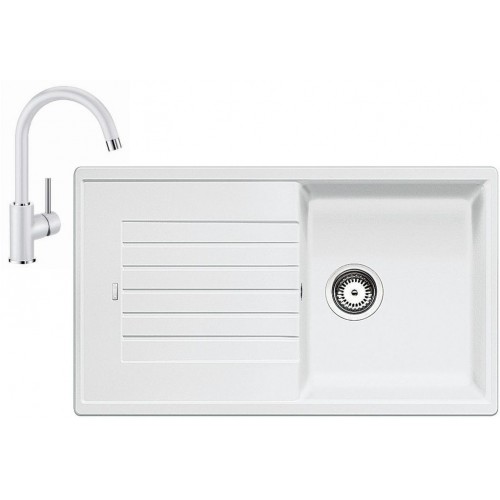 BLANCO Set Spüle ZIA 5 S SILGRANIT Weiß + Armatur Mida Weiß BLANCO Set Spüle ZIA 5 S SILGRANIT Weiß + Armatur Mida Weiß