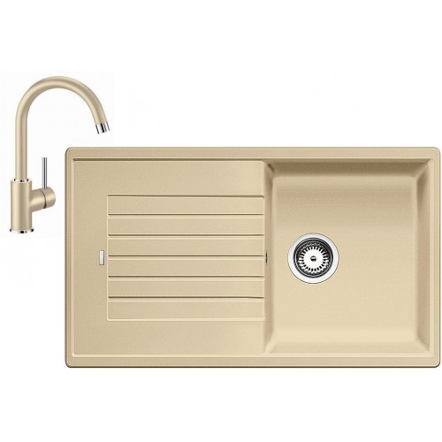 BLANCO Set Spüle ZIA 5 S SILGRANIT Champagner + Armatur Mida Champagner BLANCO Set Spüle ZIA 5 S SILGRANIT Champagner + Armatur Mida Champagner