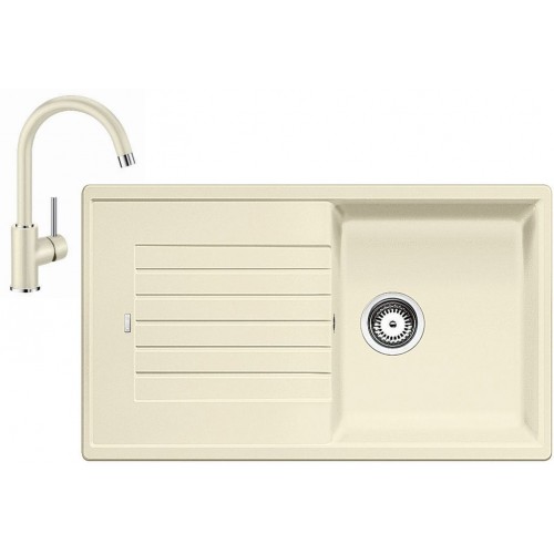BLANCO Set Spüle ZIA 5 S SILGRANIT Jasmin + Armatur Mida Jasmin