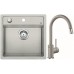 BLANCO SET Silgranitspüle DALAGO 5 + Küchenarmatur MIDA , perlgrau