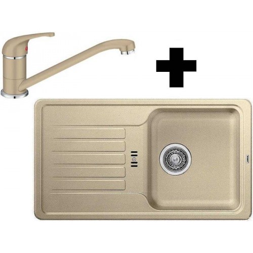 BLANCO SET FAVOS mini Granitspüle champagne + Küchenarmatur DARAS champagne