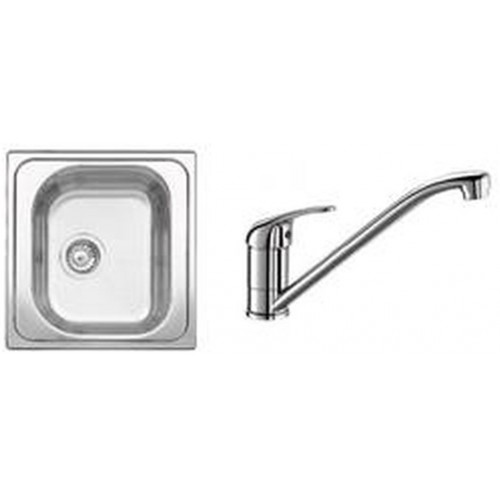 BLANCO SET BLANCO TIPO 45 Edelstahlspüle + Küchenarmatur Daras chrom